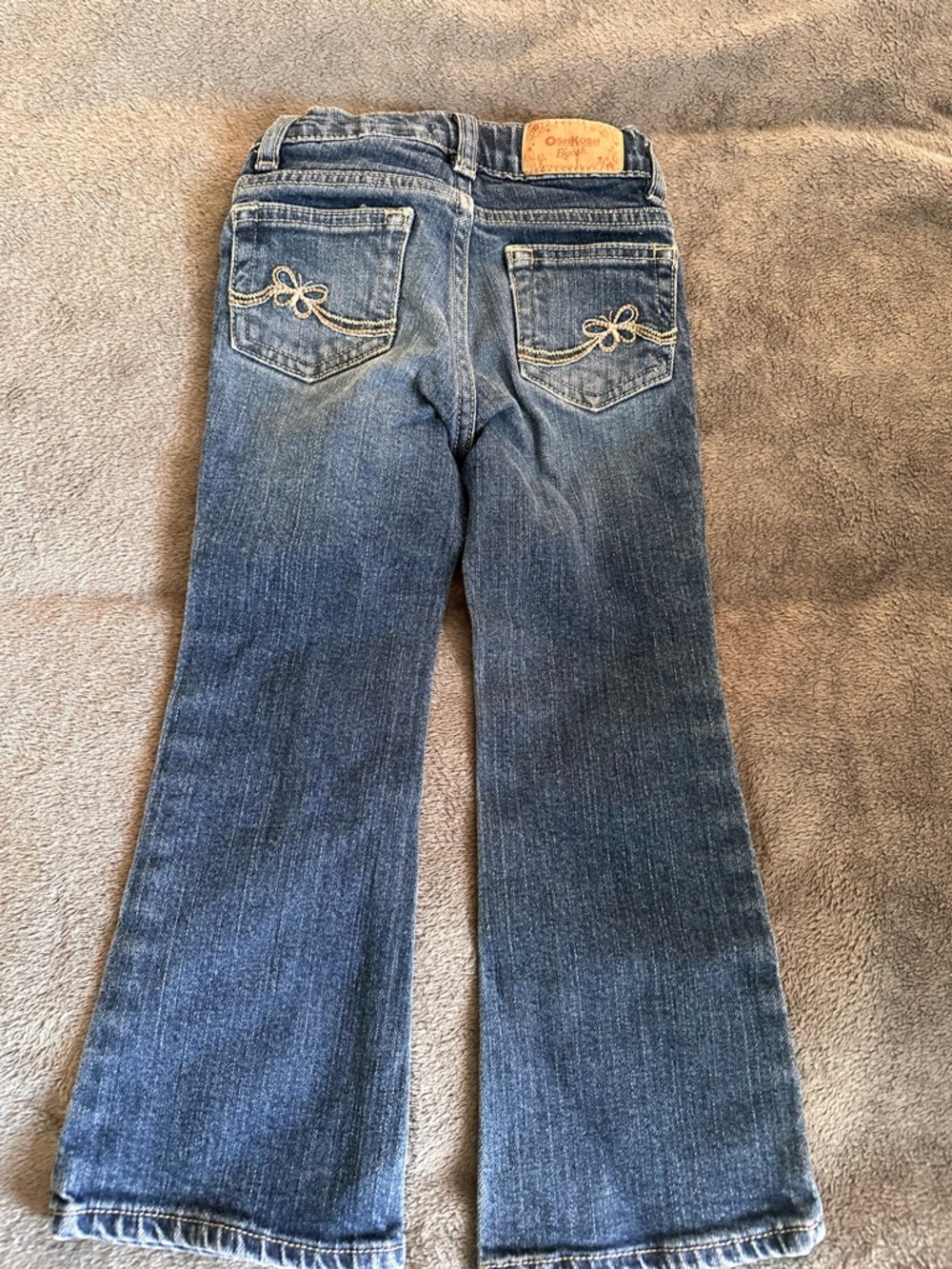 OshKosh B'gosh Girls' Blue Flare Jeans with Pocket Embroidery
